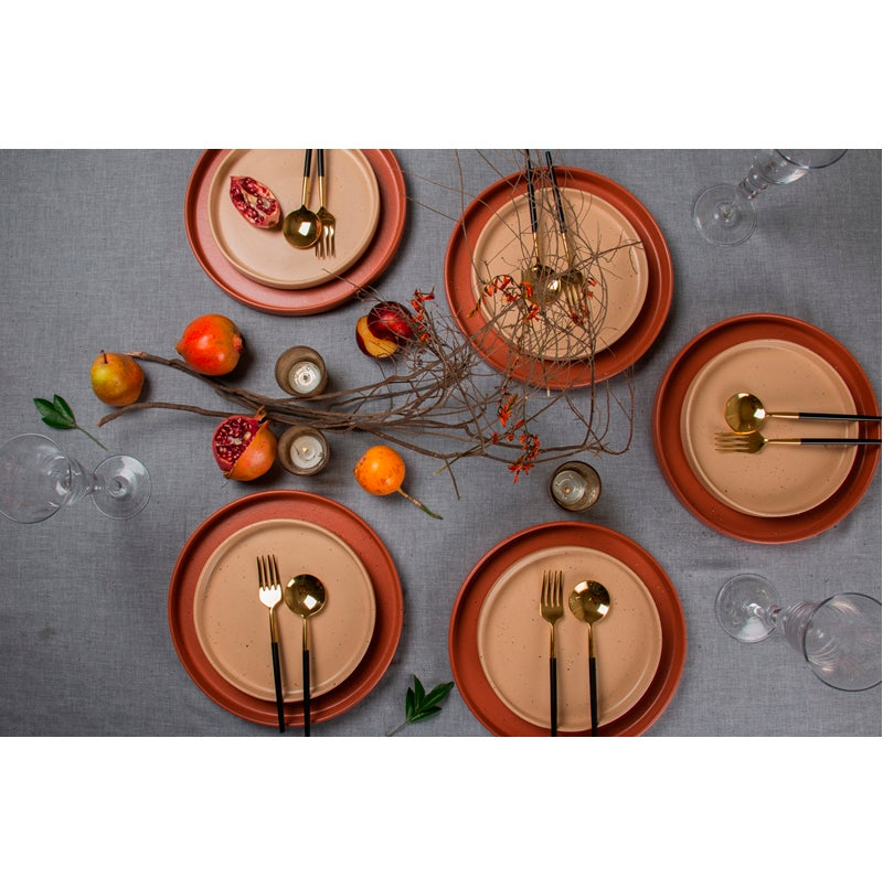 KANSO DINNERWARE SET PLATE - SAND (21 CM), MODERN DINING SETS ROUND TABLE