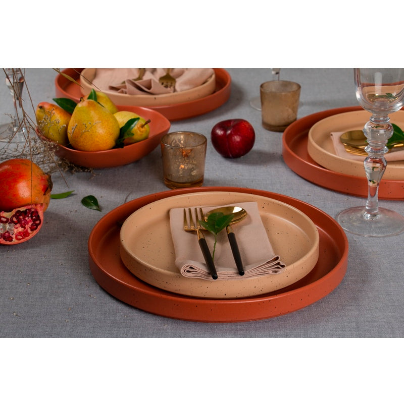 KANSO DINNERWARE SET PLATE - SAND (21 CM), MODERN DINING SETS ROUND TABLE